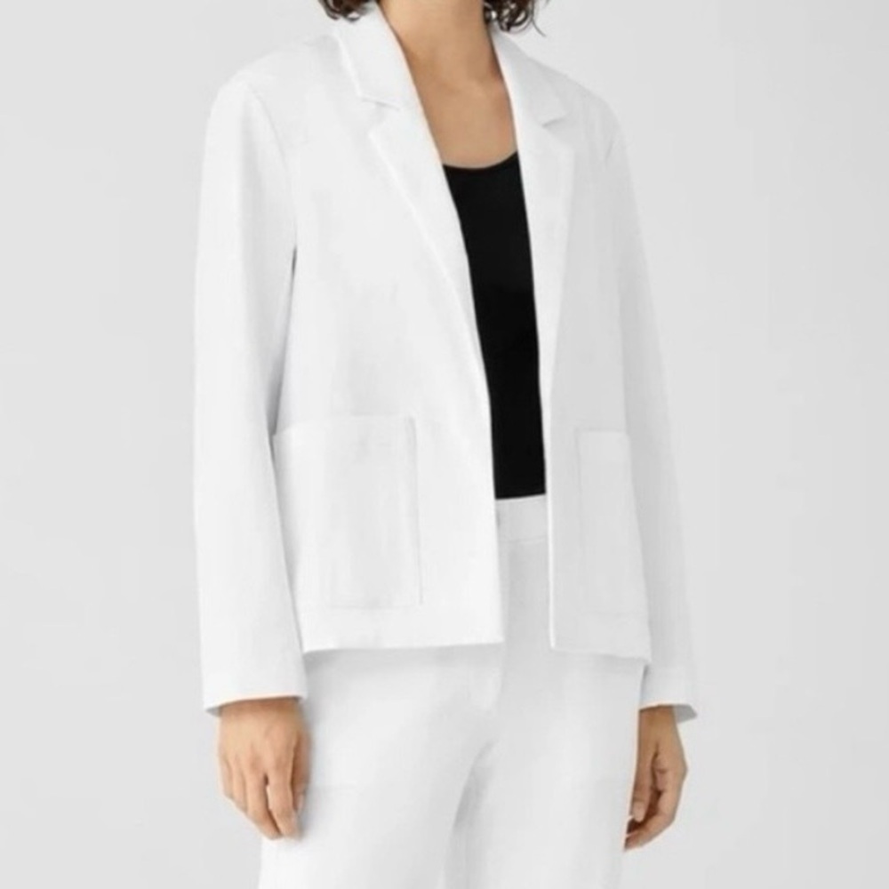 EILEEN FISHER WHITE COTTON BLAZER